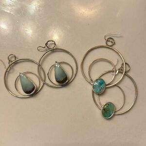 Handmade sterling earrings turquoise